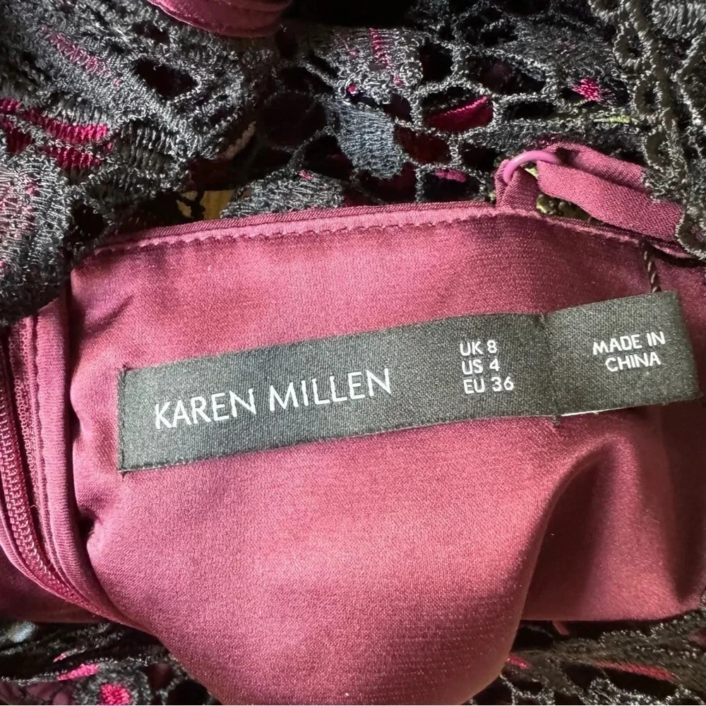 NWT Karen Millen US 4 Lace Mini Dress Leopard Floral Embroidery Sleeveless - Picture 5 of 15